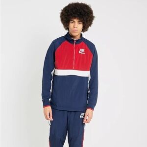 Nike Men’s Archive Half Zip Anorak / Track Jacket Red/Navy/White Size Large